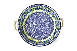 420 Bunzlau Ronde schaal met open handvaten 1416X  Ronde Schalen